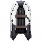 Надувная 3-местная ПВХ лодка Ривьера Компакт 3200 НДНД (светло-серый/черный)